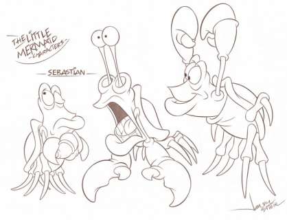 Jaume Esteve, Disney Artist | Little Mermaid Characters : Sebastian - Original Drawing - Signed by Jaume Esteve - Pencil Art | Catawiki