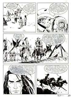 Stefano Biglia - Magico Vento n. 77 - Stefano Biglia 4x Tavola Originale "Pioggia-in-faccia" - Page volante - Exemplaire unique - (2003)