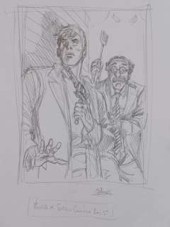 Gigi Simeoni | Dylan Dog - Dylan e Groucho a Torino Comics - Page volante - Exemplaire unique - (2005) | Catawiki