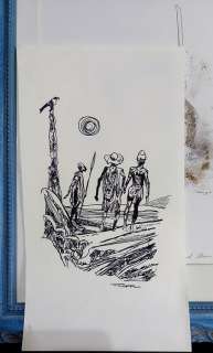 Sergio Toppi | Sergio Toppi - Illustrazione originale - Africa - anni 80/90 - Page volante | Catawiki