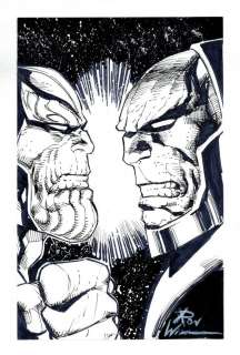 Thanos and Darkseid Sketch by Ron Williams | mycomicshop.com