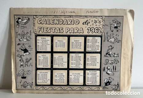 ANTONIO AYNÉ - DIBUJO TINTA - PUBLICADO EN T.B.O. - ALMANAQUE- CALENDARIO DE FIESTAS PARA 1962 | todocoleccion (Buy It Now)