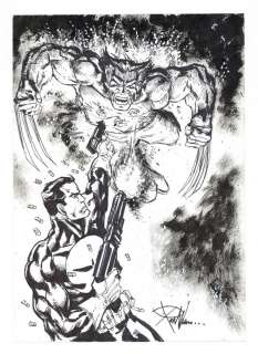 Wolverine vs. Punisher Sketch by Ron Williams | mycomicshop.com
