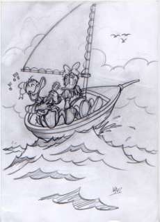 Xavi (Xavier Vives Mateu) | Donald Duck - Dibujo original - singing on the sea - XAVI - (2019) | Catawiki