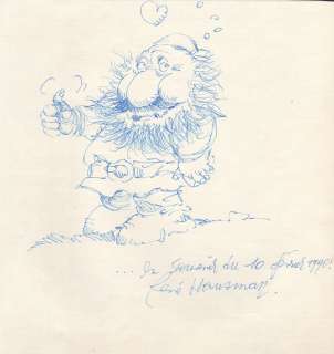 Hausman | Illustration au feutre bleu représentant le dessi… | Millon