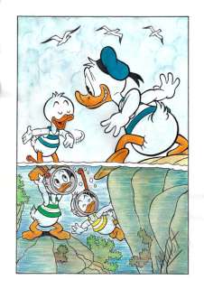 Millet | . Donald, Huey, Dewey & Louie Duck - Millet - Original Drawing - EO | Catawiki
