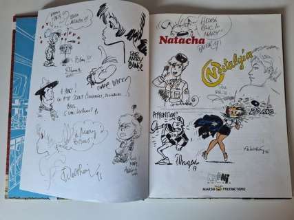 Walthéry, Hardy, Bercovici, Stibane, Van Linthout, Batem, Wasterlain, Renaud, Margerin, Dany, | Natacha - Nostalgia - Spécial 20ème anniversaire avec collectif de 13 dédicaces - C - EO - (1990) | Catawiki