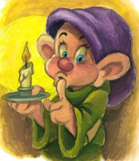 Joan Vizcarra | Dopey: "Shh..hhh!" - Original Painting - Joan Vizcarra - Acrylic Art | Catawiki