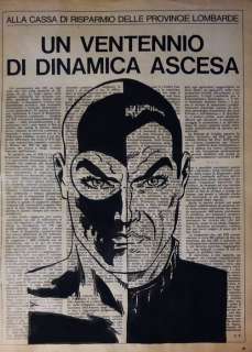 Andrea Boriani | Diabolik - Andrea Boriani - pagine di quotidiano vintage (1964) hand painted 36 x 27 cm - Exemplaire unique | Catawiki