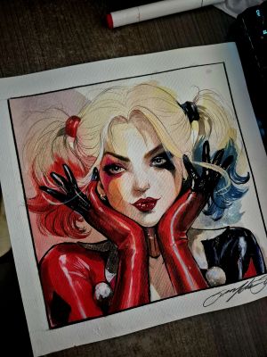 Guilherme Silva - HARLEY QUINN - Pinup art by Guilherme Silva - 11,6" x 11,6"