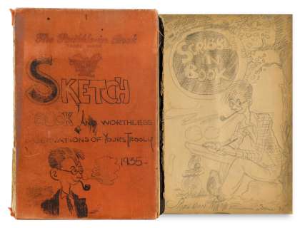 Sheldon Mayer Sketchbook & Diary From 1935-1937 With Over 65 Pages of Sketches & 70 Pages of Writing -- Mayer Recounts His Early Career Selling ’’Scribbly’’, Being Sued by His Former Boss & More | Nate Sanders