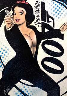 Alvin Silvrants | Snow White as James Bond 007 - Original drawing in colour by Alvin Silvrants | Catawiki