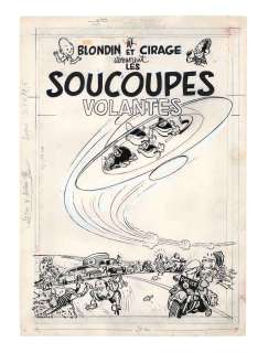 Jijé - BLONDIN ET CIRAGE DÉCOUVRENT LES SOUCOUPES VOLANTES (T.9), DUPUIS 1956