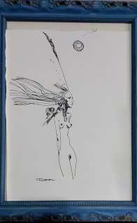 Sergio Toppi | Sergio Toppi - Illustrazione originale - Donna - anni 80/90 - Page volante | Catawiki