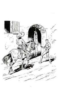 Roberto Diso | Mister No n. 249 - Roberto Diso - Original Cover "Terra senza legge" - Page volante - Exemplaire unique - (1996) | Catawiki