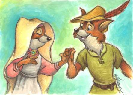 Joan Vizcarra | Robin Hood & Lady Marian - Original Painting - Joan Vizcarra Signed - Original Artwork | Catawiki