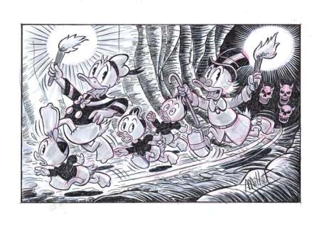 Millet | The Duck Family - The perfect sleep - Signed Original Drawing by Millet | Catawiki