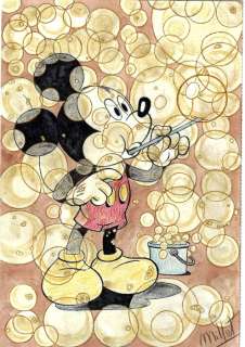 Millet | Mickey Mouse - "Too many soap bubbles" - Signed Original Artwork by Millet | Catawiki