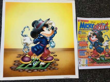 Ray Nicholson | Micky Maus - Micky aktiv! magazine 1 - Original watercolour cover artwork by Ray Nicholson - Exemplaire unique - (1993) | Catawiki