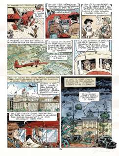 Di Sano - Lot 240 - L'aviatrice, planche originale à l'encre de chine et à l’aquarelle réalisée pour l'album “Aventures orientales” paru chez Paquet en 2016.