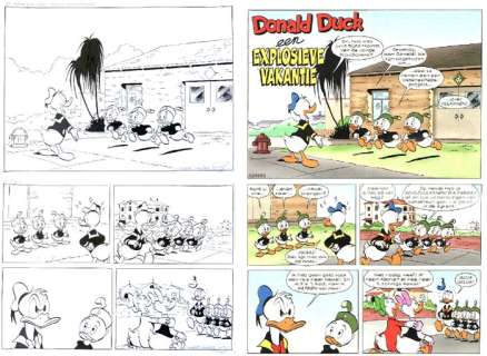 Frank Jonker, Rob Klein, Sander Gulien | Donald Duck - H 26180 - "Op Hawaii" - Signed Original inked comic page by Sander Gulien | Catawiki