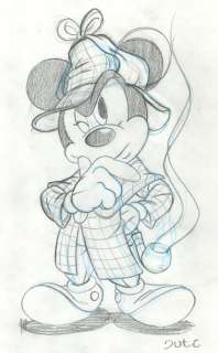 Guti, Coffee Artist | Sherlock Mickey - Original Preliminary Drawing - 42 x 30 cm - Guti Signed - Pencil Art - Original Artwork | Catawiki