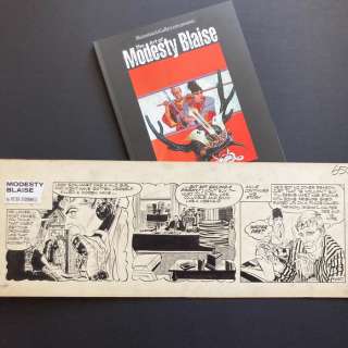 Holdaway, Jim | Holdaway, Jim - Original strip - Modesty Blaise - Uncle Happy + book - (1965) | Catawiki