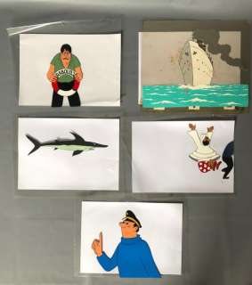 Hergé | Tintin - 5X celluloïde Belvision - Le crabe aux pinces d’or - (1963) | Catawiki
