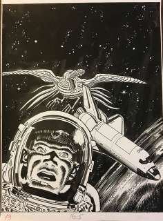 Giancarlo Alessandrini - Original cover for Martin Mystere n. 19 Orrore nello spazio. Cm. 25x35. Ink. Mint