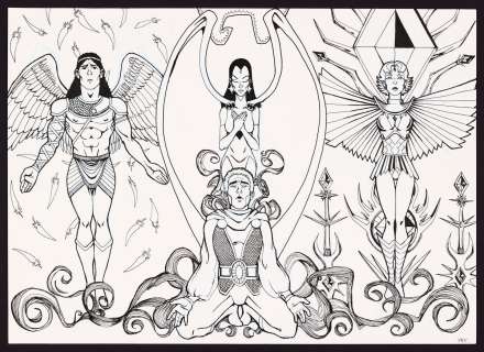 Azrael, Raven, Jericho, and Kole Sketch by Luciano Vecchio | mycomicshop.com