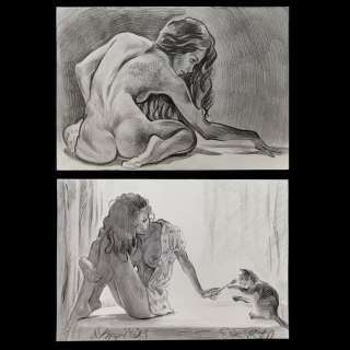 Gosha | Gosha - Lot de 2 dessins érotiques - Page volante - (2017) | Catawiki