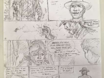 Hermann | Hermann - Planche originale crayonnée - Duke T5 - Un Pistolero tu seras - (2020) | Catawiki