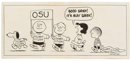 Charles Schulz Original ’’Peanuts’’ Advertising Artwork, Circa Mid-1950s -- Measures 18.75’’ x 8.25’’ | Nate Sanders