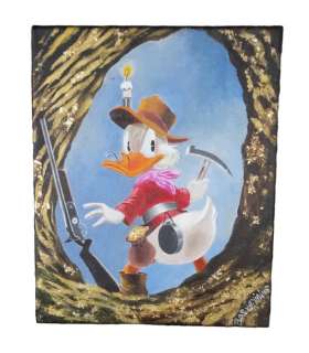 Bas Heymans | Uncle Scrooge - Oil on Canvas - ’Scrooge McDuck goldmine’ - Original Signed Art by Bas Heymans | Catawiki