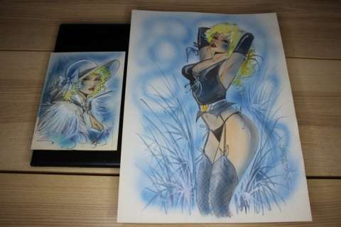 Geron, Jacques | Geron, Jacques - 2x Dessin original couleur - Pin Up - (1993) | Catawiki