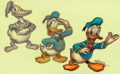 Joan Vizcarra | Donald Duck Evolution - Original Drawing - 48 x 30 cm - Joan Vizcarra - Pencil Art - Original Artwork | Catawiki