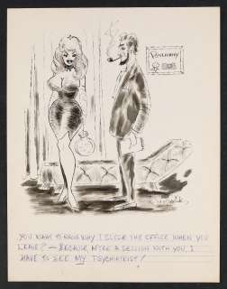 Original Art Psychiatrist Pinup Gag Strip by Walter Fitzpatrick | mycomicshop.com