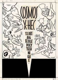 Chaland, Yves | Chaland, Yves - Estampe pigmentaire à tirage unique + certificat + NFT - Bal Cosmos X-HEC - (2022) | Catawiki