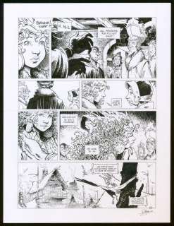 David Etien - Planche originale n°36, rustines en cases 1, 3 et 6 - L‘Emprise - La Quête de l‘Oiseau du Temps