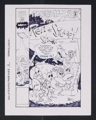 Darren Auck | Original Preliminary Cover Art for Ren and Stimpy #37 (1995) by Darren Auck | mycomicshop.com