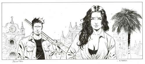 Philippe Xavier - Lot 409 - Tango, dessin original à l’encre de chine.