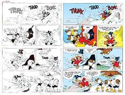 Daan Jippes, Carl Barks - Donald Duck D 2006-260 - Peril of the Black Forest - Original Inked Comic Page by Daan Jippes - story by Carl Barks - page 11 - Page volante (2006)