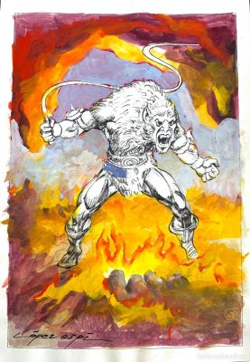 LOPEZ ESPI DIBUJO ORIGINAL COLOR- BEAST-MAN (MASTERS DEL UNIVERSO) | todocoleccion (Buy It Now)