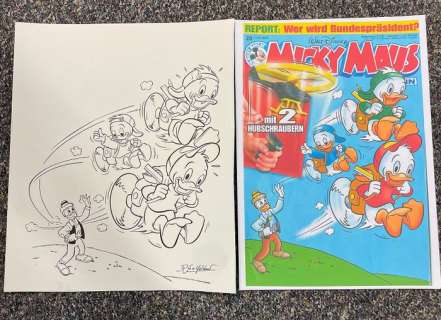 Ray Nicholson | Micky Maus GC MM2009-20 - Signed Original Inked Cover Drawing by Ray Nicholson | Catawiki