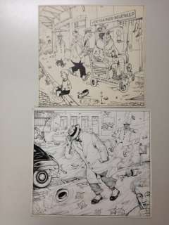 Buth | Buth - 2 originele tekeningen De Malcontenten - Parodie op het weer - Wind (periode 1947-1951) | Catawiki