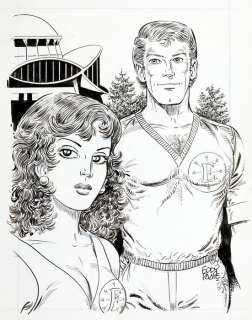 Eddy Paape | Paape, Eddy - Originele tekening - Luc Orient en Lorna - uitgebracht als zeefdruk | Catawiki