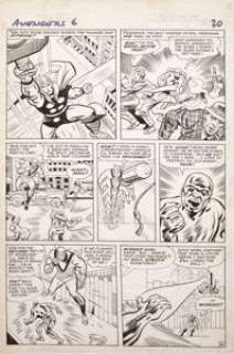 Jack Kirby and Chic Stone Avengers #6 page 16 Original Art (Marvel, 1964). Iron Man and Giant-Man team to -