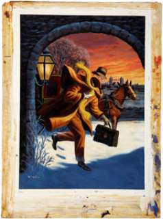Geoffrey Biggs Classics Illustrated #153 the Invisible Man Painted Cover Original Art (Gilberton, 1959). This -