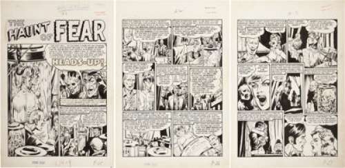Graham Ingels Crime SuspenStories #4 Complete 7-page Story "Heads-Up" Original Art (EC, 1951). This -