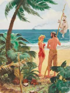 CHUCK MILLER (American, 20th Century) Playboy cartoon illustration, page 26, April 1959 Gouache on board 21 x - | Heritage